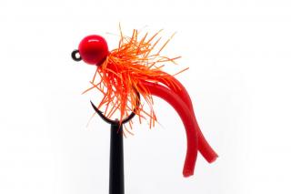 Jig Worm Double Tail - fluo červený