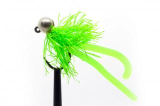 Jig Worm Double Tail - fluo zelený