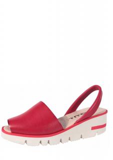 A.Q.U.I. dámské kožené sandály na platformě 9165 red Velikost: 37