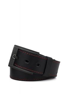 Black Hand kožený pásek 128-98 s červeným prošitím černý Délka pásku: 105