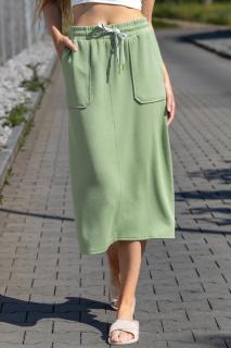 Broadway dámská midi sukně z viskózy Patty zelená Velikost: XL