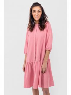 Broadway dámské košilové šaty s volánem růžové Velikost: M