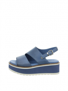 CARMELA dámské kožené sandále na platformě 67319 modré Velikost: 36