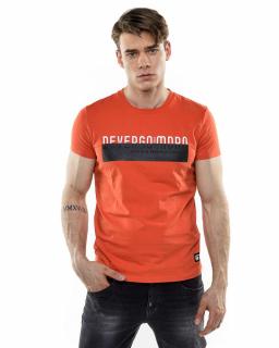Devergo pánské triko s nápisem oranžové Velikost: XL