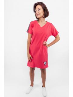 Funk´n´soul dámské bavlněné šaty s krátkým rukávem růžové Velikost: L