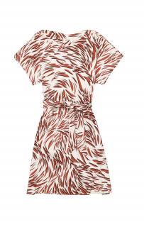 Garcia dámské vzorované šaty s vázačkou off white Velikost: L