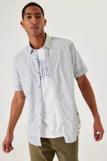 Garcia pánská košile se vzorem krátký rukáv šedá Velikost: XXL