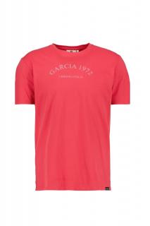 Garcia pánské triko s nápisem krátký rukáv korálové Velikost: M