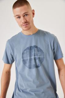 Garcia pánské triko s potiskem krátký rukáv modré Velikost: L