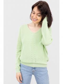 Hailys dámský svetr do V pastelově zelený Velikost: XL