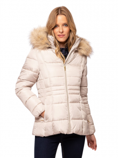 Heavy Tools dámská zimní bunda s kožešinou Nabby slonová kost Velikost: L