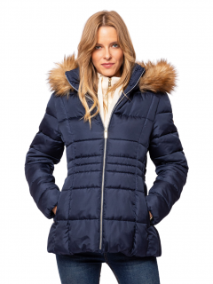 Heavy Tools dámská zimní bunda s kožešinou Nabby tmavě modrá Velikost: L