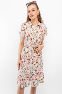 JDY dámské košilové šaty s květinovým vzorem Camille krémové Velikost: L