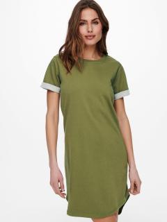 JDY dámské tričkové šaty Ivy olivové Velikost: S
