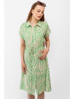 JDY dámské zebrové košilové šaty Camille zelené Velikost: L