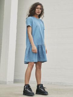 Noisy May dámské džínové šaty Emilia krátký rukáv modré Velikost: XL
