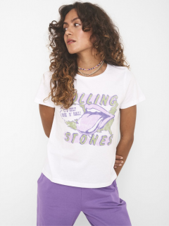 Noisy May dámské triko Nate Rolling Stones bílé Velikost: M