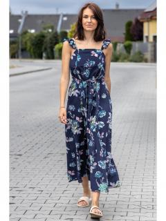 Only dámské květované midi šaty Zora modré Velikost: XL