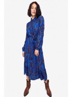 Only dámské midi šaty Alma s celoplošným vzorem modré Velikost: M