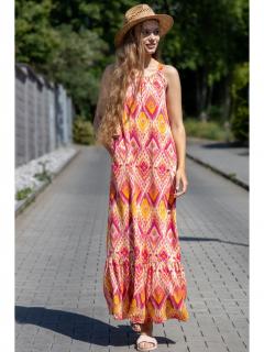 Only dámské vzorované midi šaty Alma růžové Velikost: XL