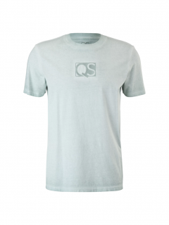 Q/S s.Oliver pánské triko s vyšitým logem zelenošedé Velikost: XL