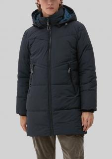 Q/S s.Oliver pánský zimní kabát s kapucí černý Velikost: XXL