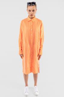 Rino&Pelle dámské košilové šaty Sezi s proužky oranžové Velikost: 34
