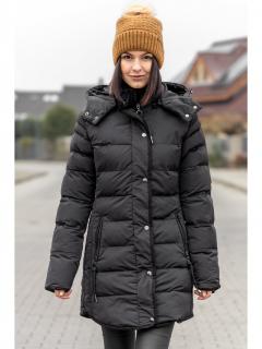 Rino & Pelle dámský zimní kabát s kapucí Nusa černý Velikost: 48
