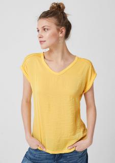 s.Oliver dámské triko s krajkovou aplikací žluté Velikost: 32