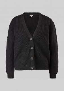 s.Oliver dámský pletený svetřík s knoflíky černý Velikost: 38