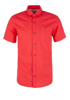 s.Oliver pánská košile regular fit krátký rukáv červená Velikost: M