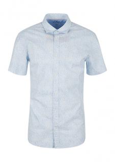 s.Oliver pánská košile slim fit s krátkým rukávem modrá Velikost: XXL