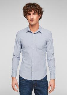 s.Oliver pánská slim fit  košile s jemným proužkem dlouhý rukáv světle modrá Velikost: XL