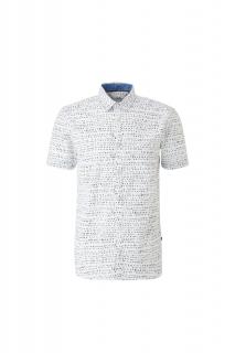 s.Oliver pánská vzorovaná košile extra slim fit krátký rukáv bílá Velikost: L
