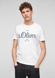 s.Oliver pánské basic triko s nápisem bílé Velikost: 3XL