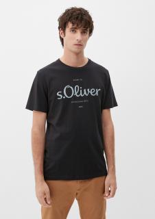 s.Oliver pánské basic triko s nápisem černé Velikost: XL