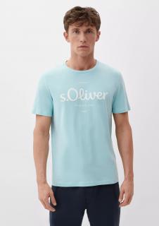 s.Oliver pánské basic triko s nápisem mentolové Velikost: 3XL