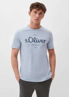 s.Oliver pánské basic triko s nápisem světle modré Velikost: 3XL