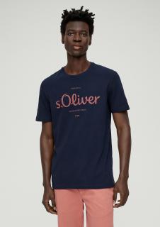 s.Oliver pánské basic triko s nápisem tmavě modré Velikost: L