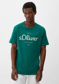 s.Oliver pánské basic triko s nápisem zelené Velikost: M