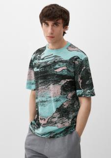 s.Oliver pánské triko abstraktním vzorem multicolor Velikost: M