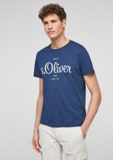 s.Oliver pánské triko s krátkým rukávem a potiskem modré Velikost: 3XL