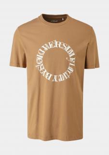 s.Oliver pánské triko s potiskem hnědé Velikost: XXL