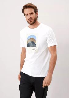 s.Oliver pánské triko s potiskem krátký rukáv bílé Velikost: XL