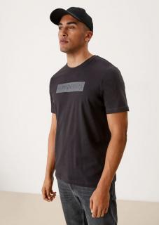 s.Oliver pánské triko s potiskem krátký rukáv černé Velikost: 3XL