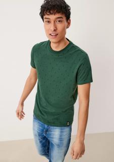 s.Oliver pánské triko s potiskem krátký rukáv zelené Velikost: S