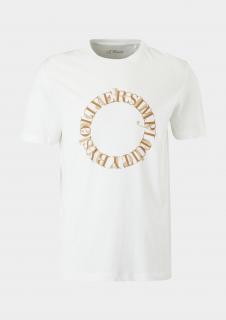 s.Oliver pánské triko s potiskem off white Velikost: M