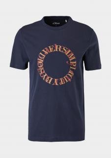 s.Oliver pánské triko s potiskem tmavě modré Velikost: M