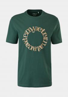 s.Oliver pánské triko s potiskem tmavě zelené Velikost: 3XL
