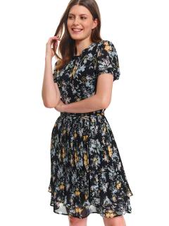 Top Secret dámské květované šaty s plisem černé Velikost: 38